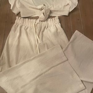 💥NWT Chic Boutique Rose linen Top and pants